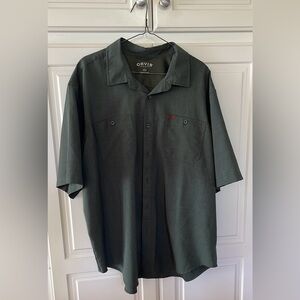 Men’s XXL Orvis Button-up Two-pocket Dark Green Shirt